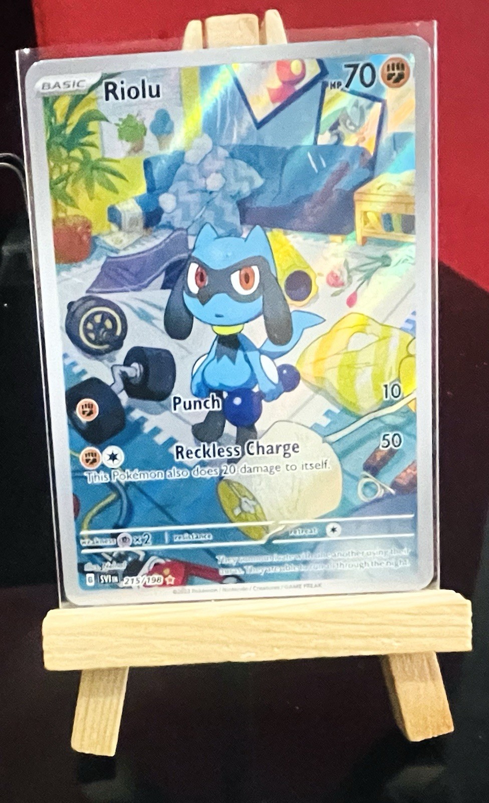Pokémon TCG Riolu Card 215/198 Scarlet Violet Illustration Rare