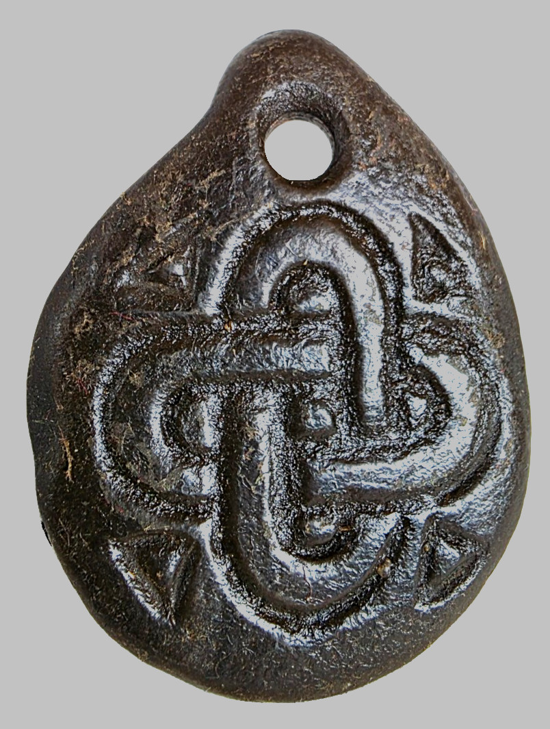 Ancient Carthage Punic Carved Gemstone Pendant Amulet Interlace Endless Shield