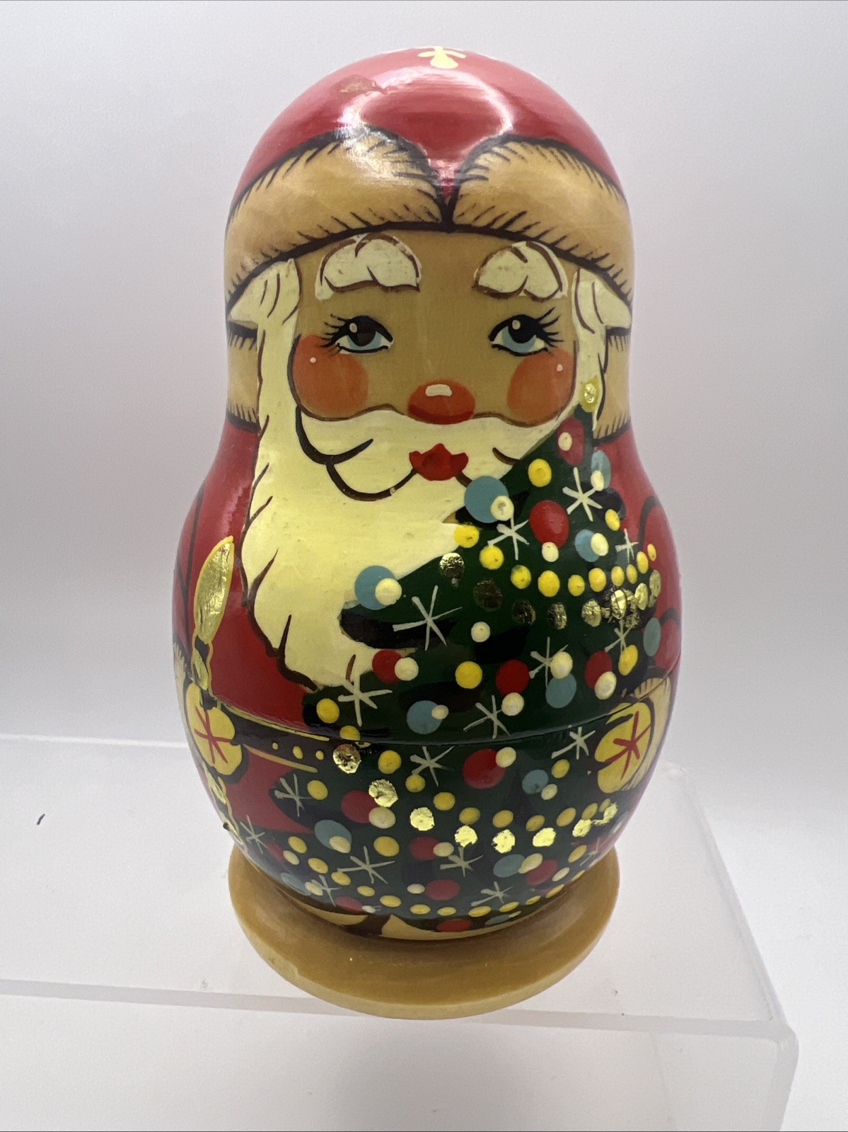 5 pc Set Russian Santa Matryoshka Nesting Dolls Handmade Tree 6 5 pc Set Russian Santa Matryoshka Nesting Dolls Handmade Tree 6