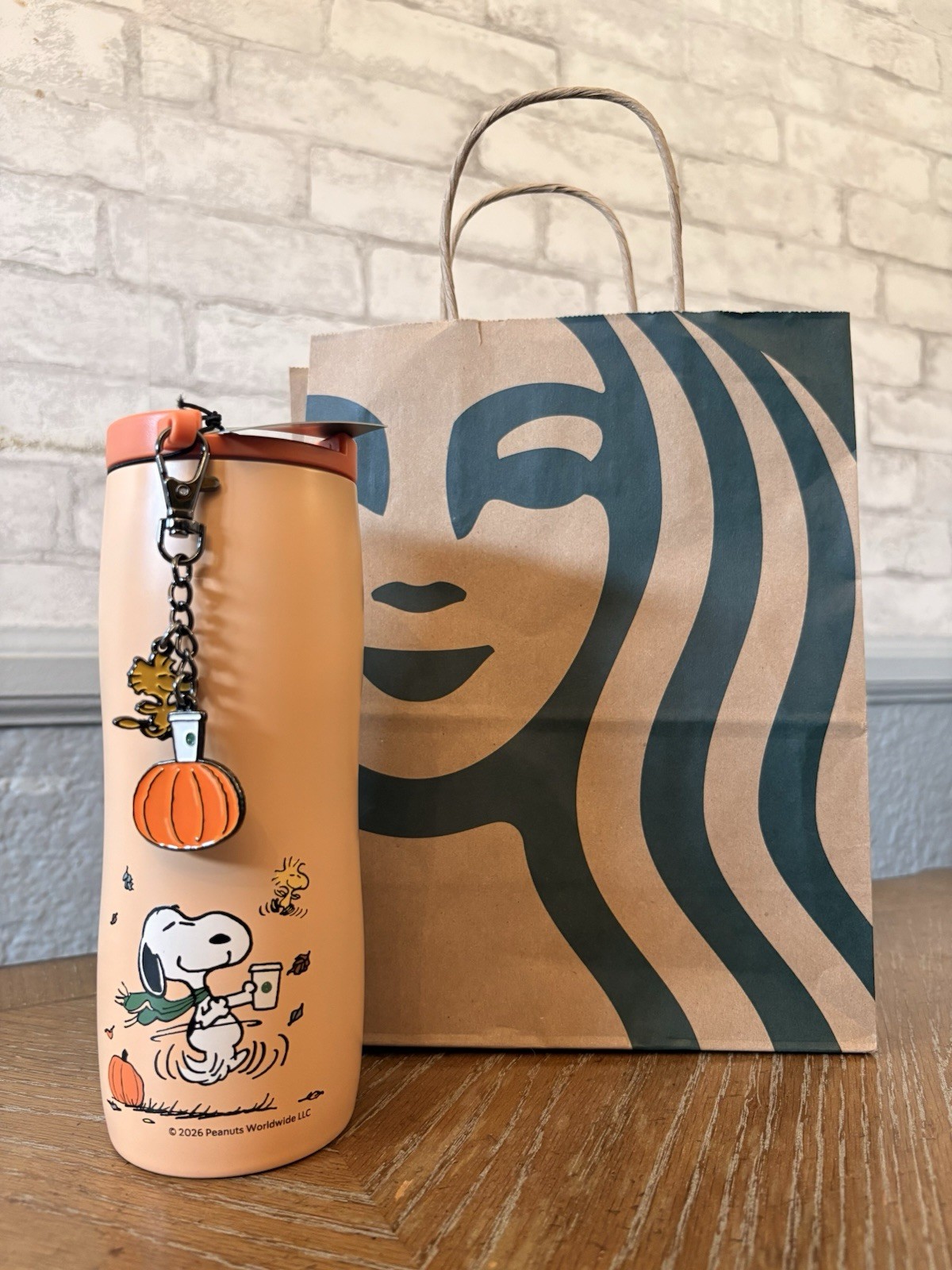 NEW Starbucks x Peanuts Orange 16-ounce Stainless Steel Tumbler AUTHENTIC