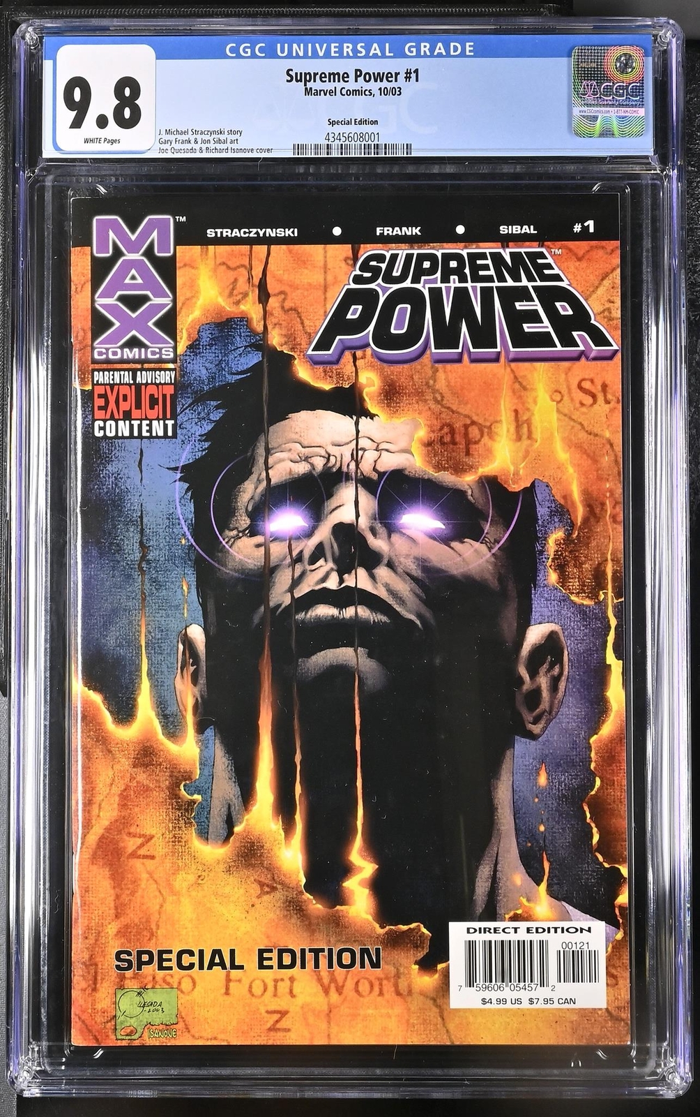 Supreme Power 1 CGC 9.8 2003 4345608001 Quesada Special Edition 1st Squadron Key