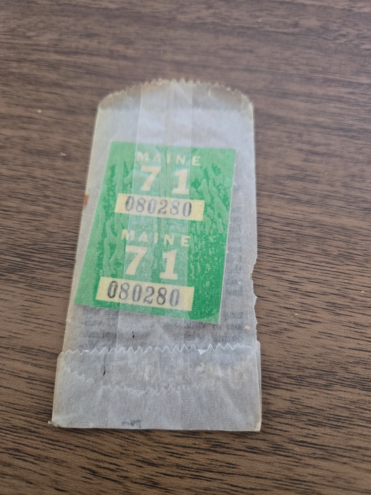 Vintage 1971 State of Maine Registration Sticker Vintage 1971 State of Maine Registration Sticker