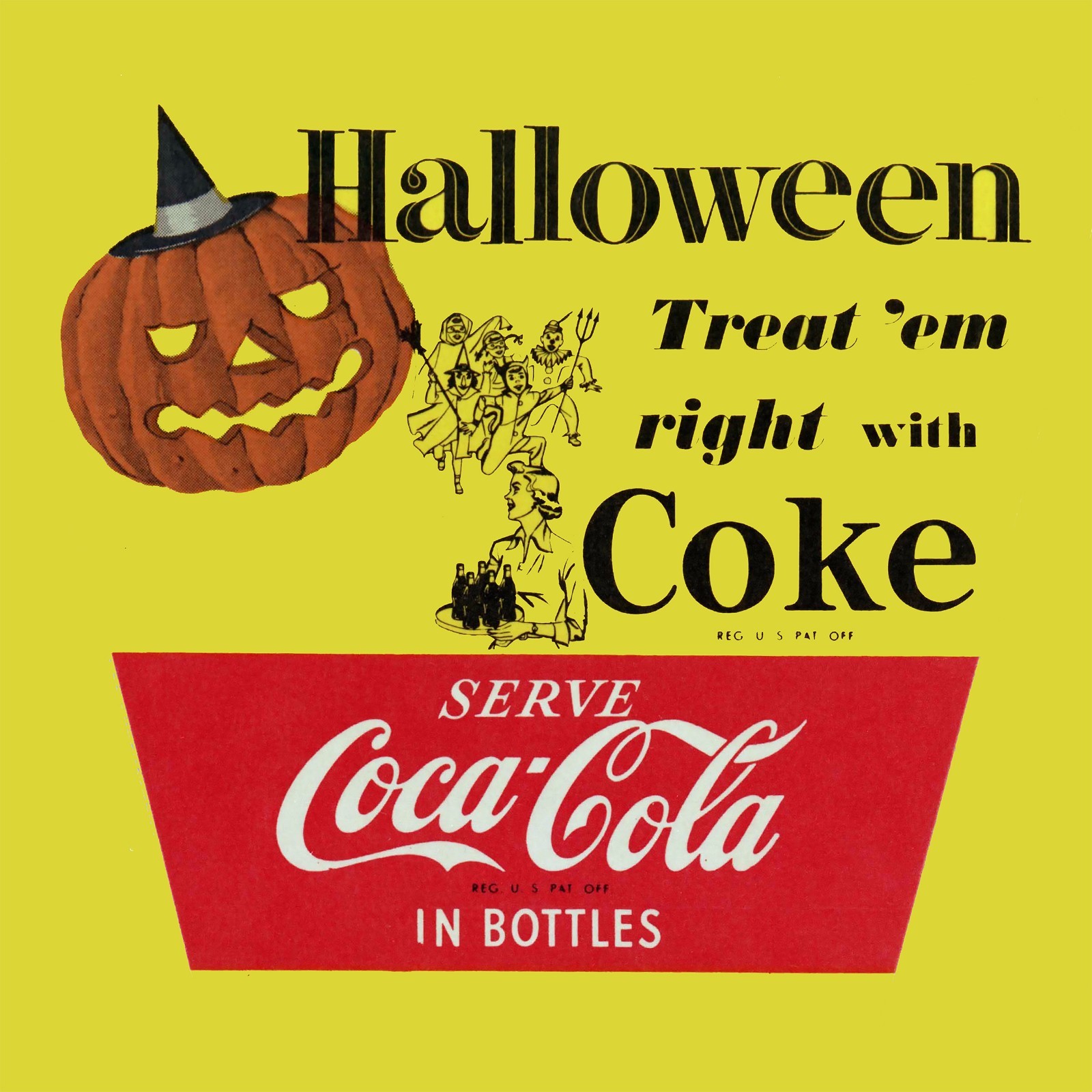 Halloween Coke Coca cola vintage High Quality Metal Magnet 4 x 4 inches 9294