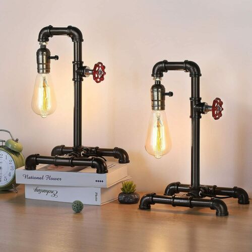 2 Pack Industrial Table Lamp Retro Steampunk Water Pipe Lamp for Coffee Bedroom 2 Pack Industrial Table Lamp Retro Steampunk Water Pipe Lamp for Coffee Bedroom