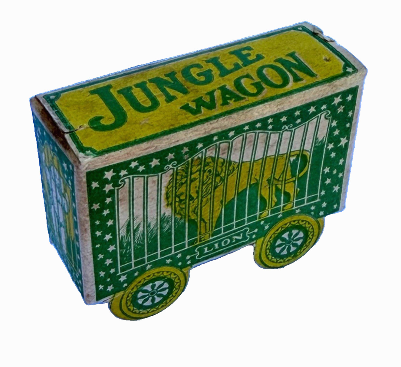 Vintage 20\'s Jungle Wagon Circus Candy Box Container - American Novelty Candy Co Vintage 20\'s Jungle Wagon Circus Candy Box Container - American Novelty Candy Co