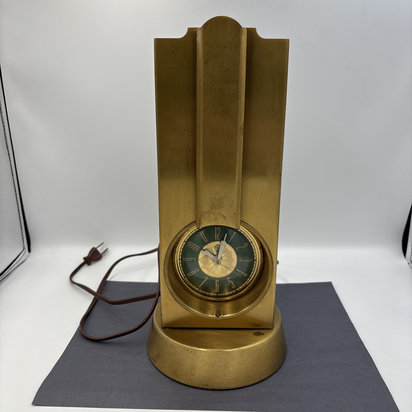 Stnola Lamps & Clock Art Deco Tower Lamp Gold Brass Tone Lanshire Clock Stnola Lamps & Clock Art Deco Tower Lamp Gold Brass Tone Lanshire Clock