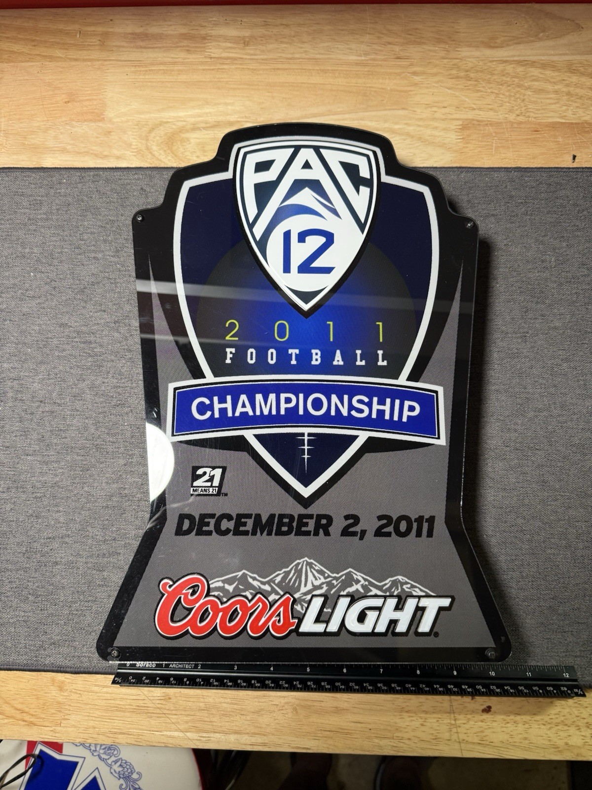 2011 PAC 12 Football light up Coors Light beer Store Display sign.