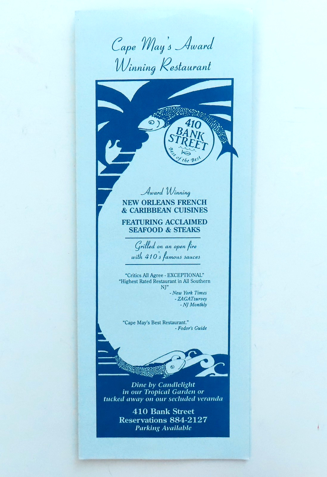 410 Bank Street Cape May Menu Vintage New Jersey Restaurant Seafood Steak Travel 410 Bank Street Cape May Menu Vintage New Jersey Restaurant Seafood Steak Travel