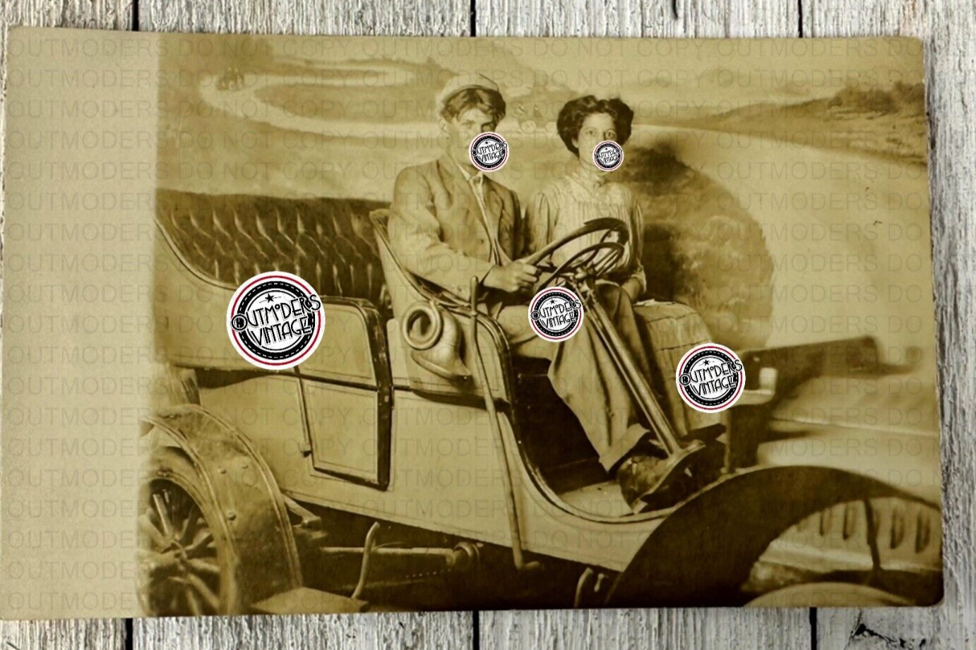 Antique Car RPPC Picture Photo Postcard Leafy Shriver Allie Rickard 1907-1915