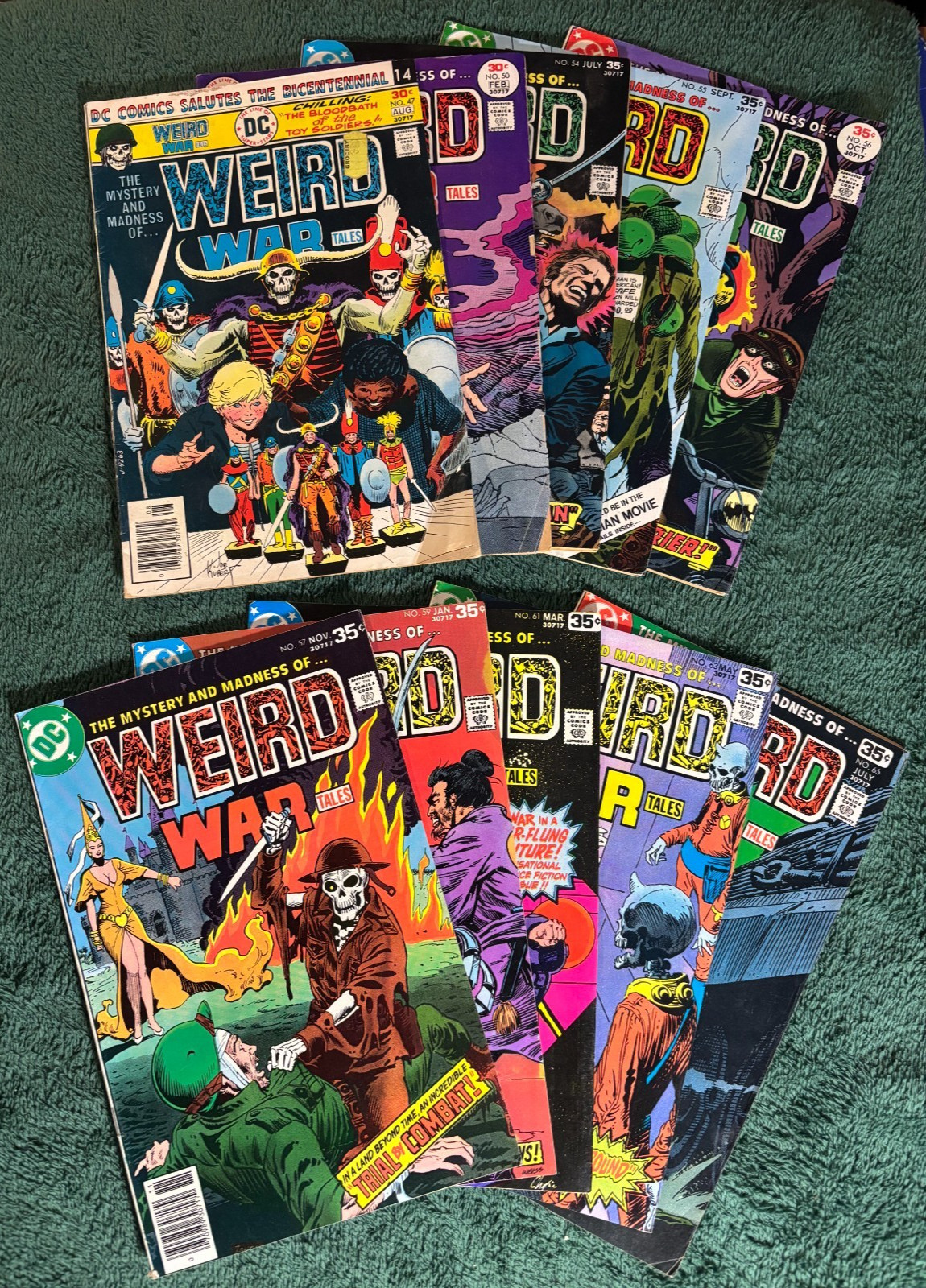 Weird War Tales # 47 50 54 55 56 57 59 61 63 65 DC Army Horror Lot of 10 F/VF