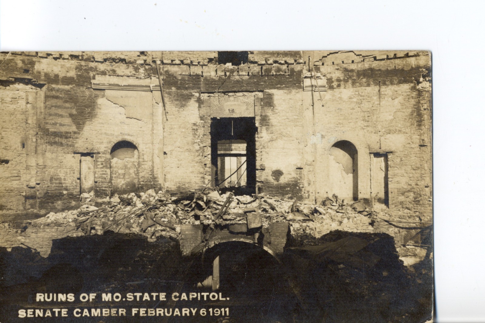 Ruins, State Capitol, Senate Chamber 1911, Jefferson City, Mo. Missouri Postcard