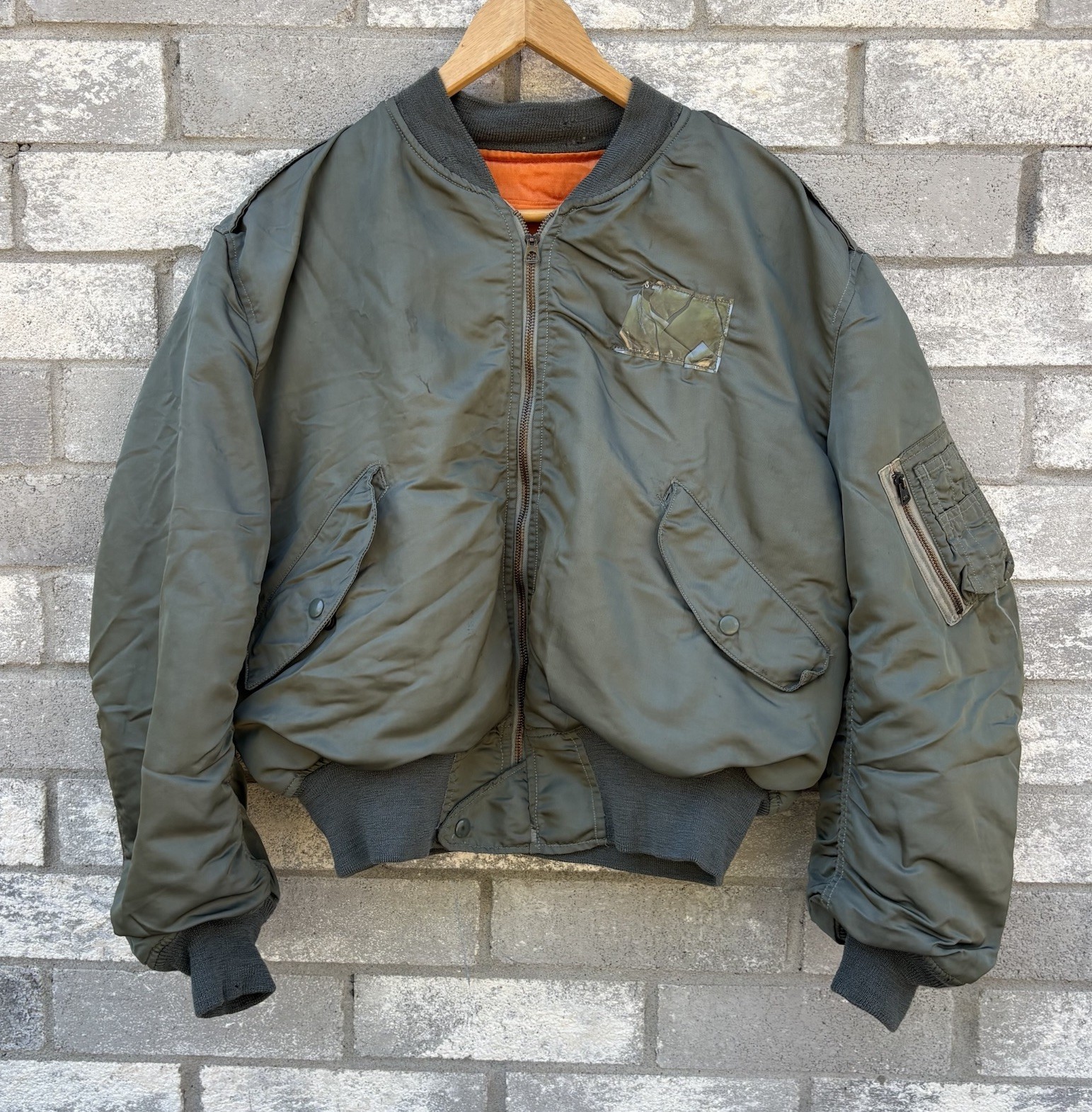 VTG Vietnam War 1961 L-2B Flight Flying Bomber Jacket Sz XL USAF Skyline 60s