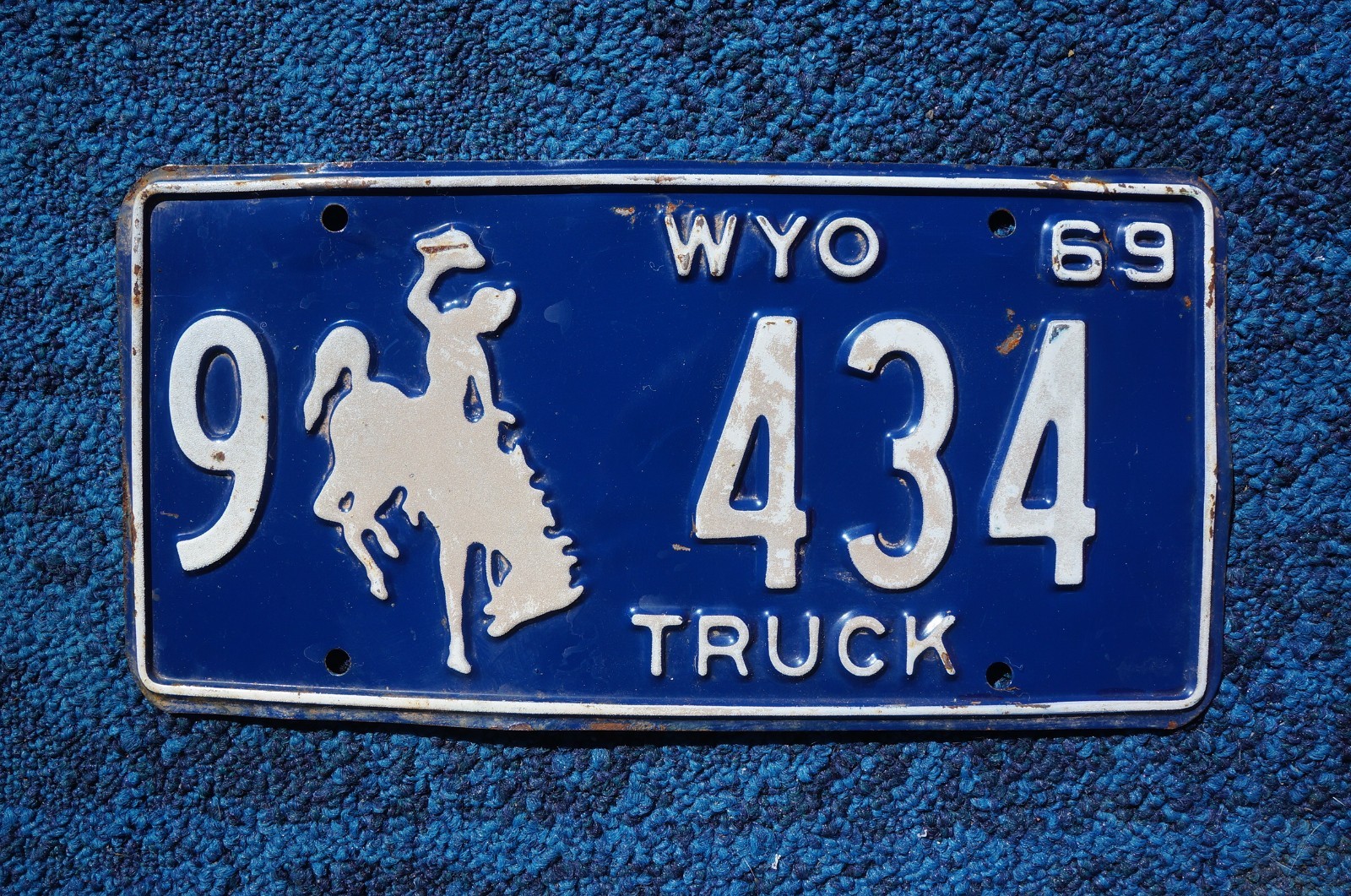 1969 Wyoming Cowboy Truck License Plate 1969 Wyoming Cowboy Truck License Plate