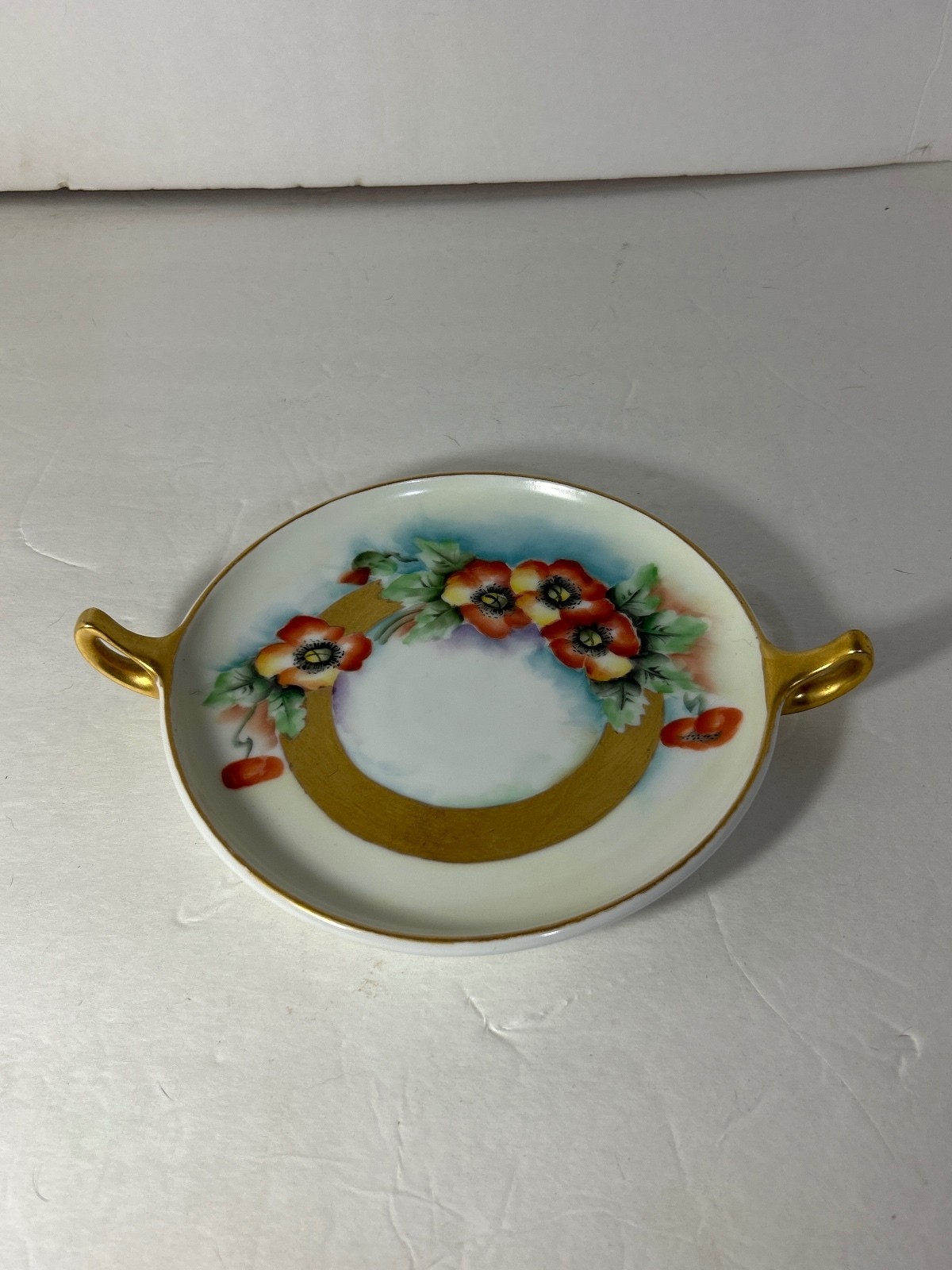 Vintage Hutschenreuther Selb Porcelain Floral Serving Plate with Handles Vintage Hutschenreuther Selb Porcelain Floral Serving Plate with Handles