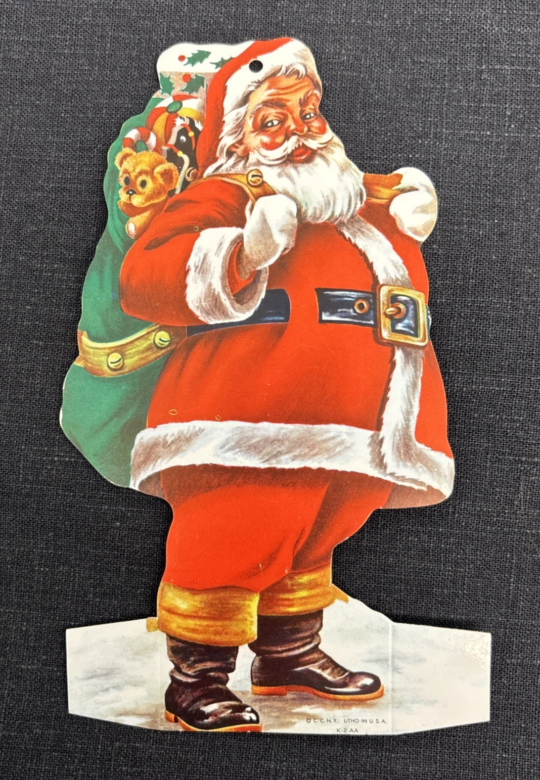 Vintage 1940s Christmas Santa Bank Club Card Advertising Paper Ornament Texas Vintage 1940s Christmas Santa Bank Club Card Advertising Paper Ornament Texas