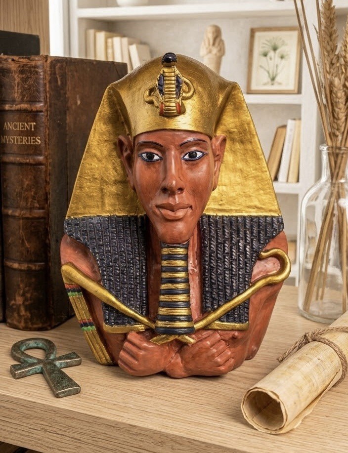 Veronese 2000 King Akhenaten bust ORNAMENT Figurine 10cm resin Desk Weight