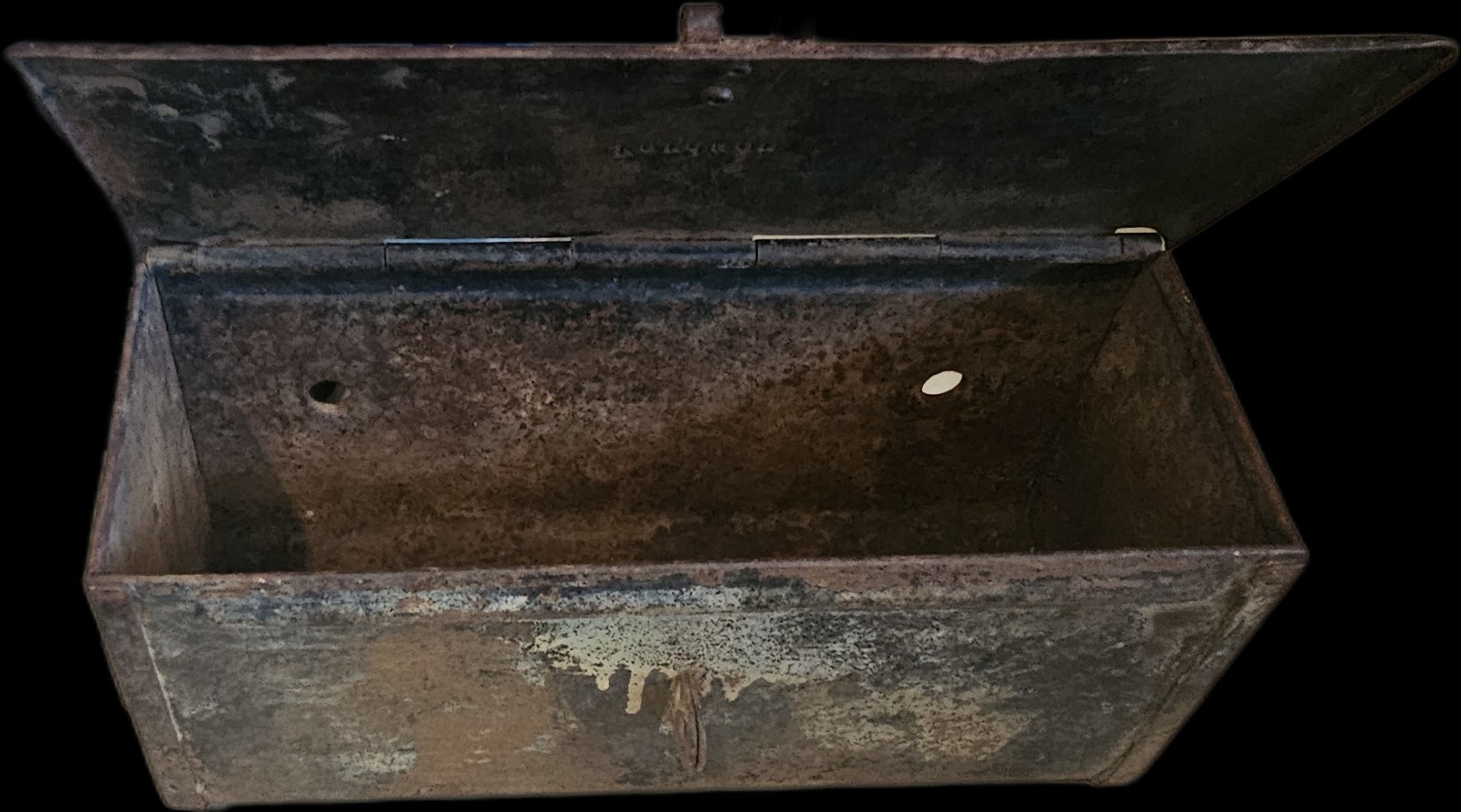 Vintage Fordson Tractor Metal Tool Box Hinged Lid Farm Equipment Antique