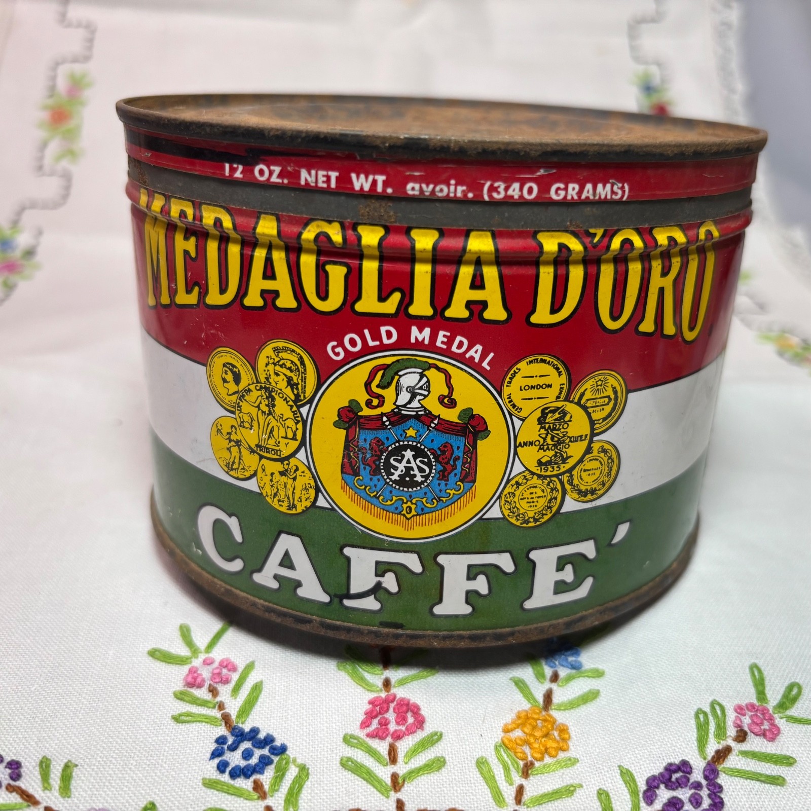 Medaglia d\'Oro Vintage Espresso Coffee Advertising Tin with lid Medaglia d\'Oro Vintage Espresso Coffee Advertising Tin with lid