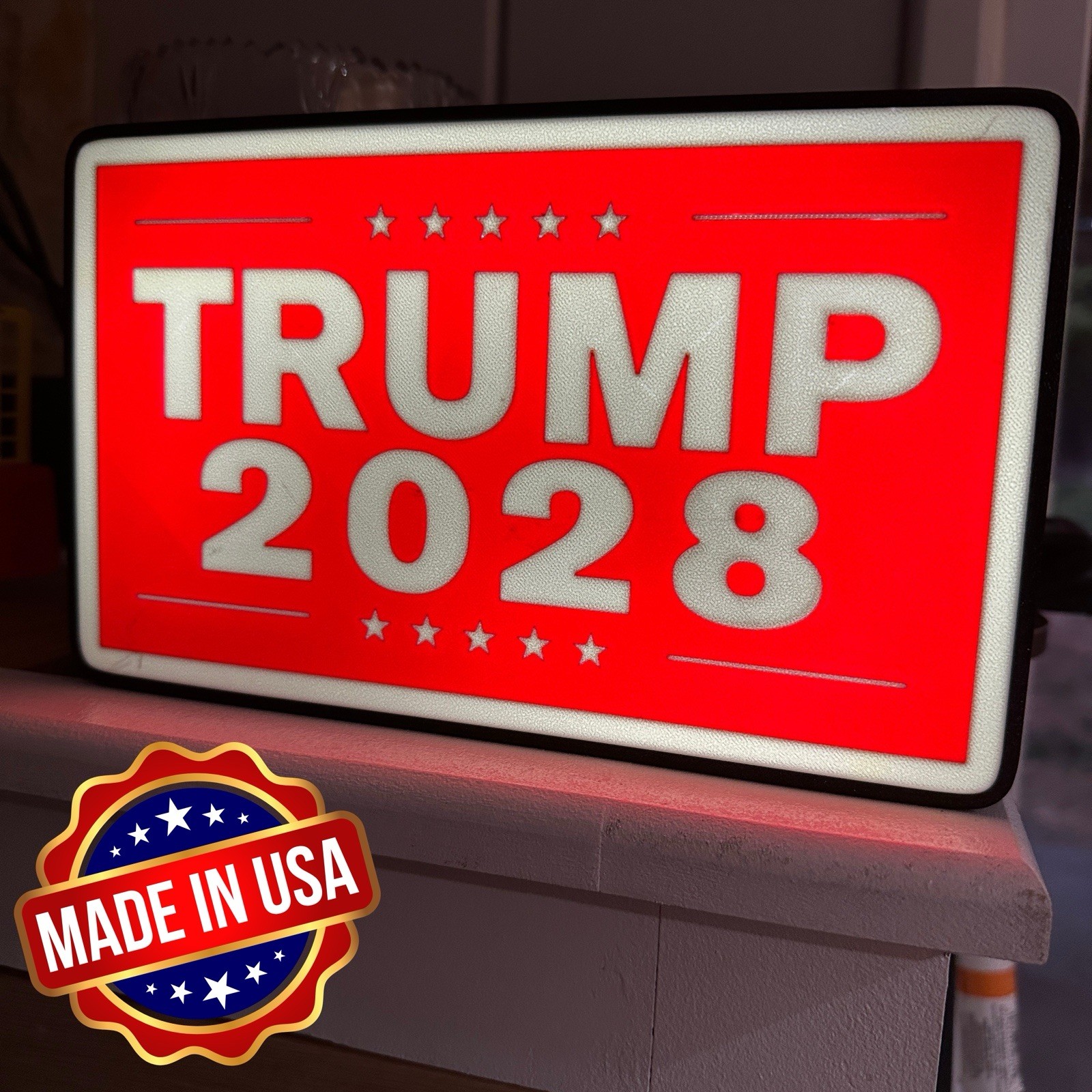 Trump 2028 Light Box Sign LED USB Make America Great Again Lightbox USA Made NEW Trump 2028 Light Box Sign LED USB Make America Great Again Lightbox USA Made NEW