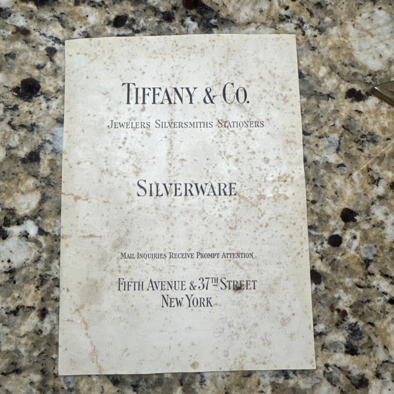 Antique Tiffany & Co. Help Wanted Employment Circular c.1906–192