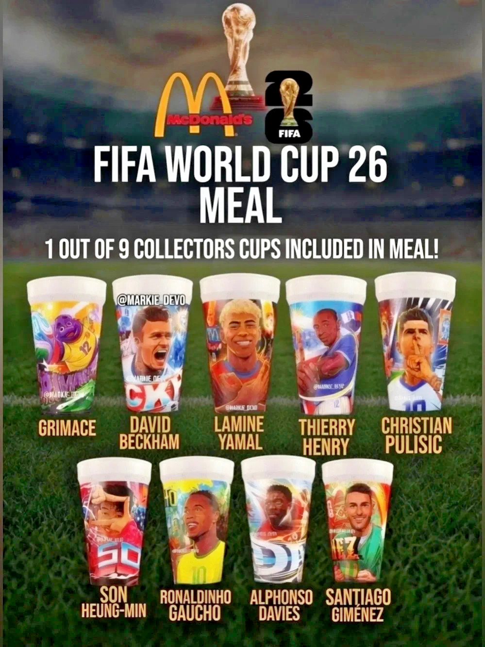 2026 McDonald's FIFA World Cup Adult Happy Meal Cups Singles 30% OFF 4 OR MORE 2026 McDonald's FIFA World Cup Adult Happy Meal Cups Singles 30% OFF 4 OR MORE