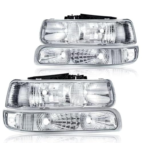 Headlight Assembly, Compatible with 1999 2000 2001 2002 Chevy Silverado 1500 Headlight Assembly, Compatible with 1999 2000 2001 2002 Chevy Silverado 1500