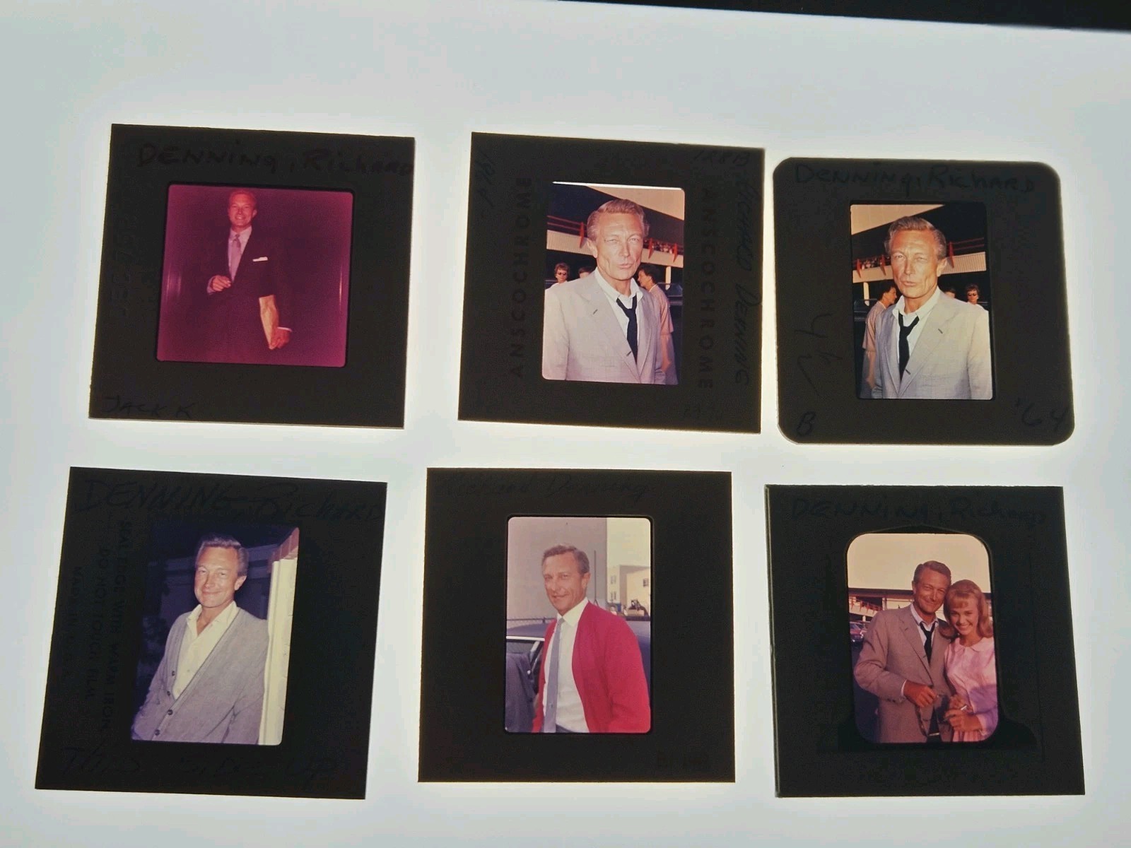 RICHARD DENNING ACTOR 6 PHOTO 35MM FILM SLIDES RICHARD DENNING ACTOR 6 PHOTO 35MM FILM SLIDES