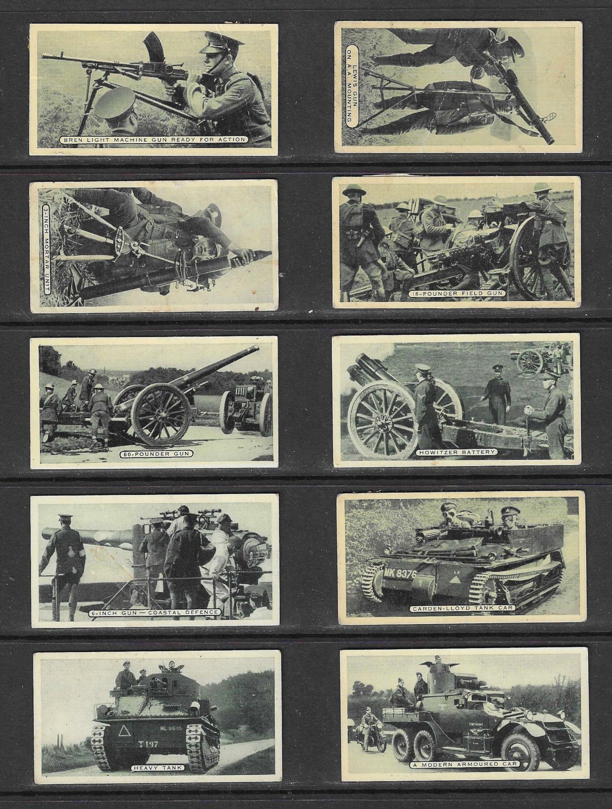 Ardath 1936 BRITAIN\'S DEFENDERS set cigarette cards