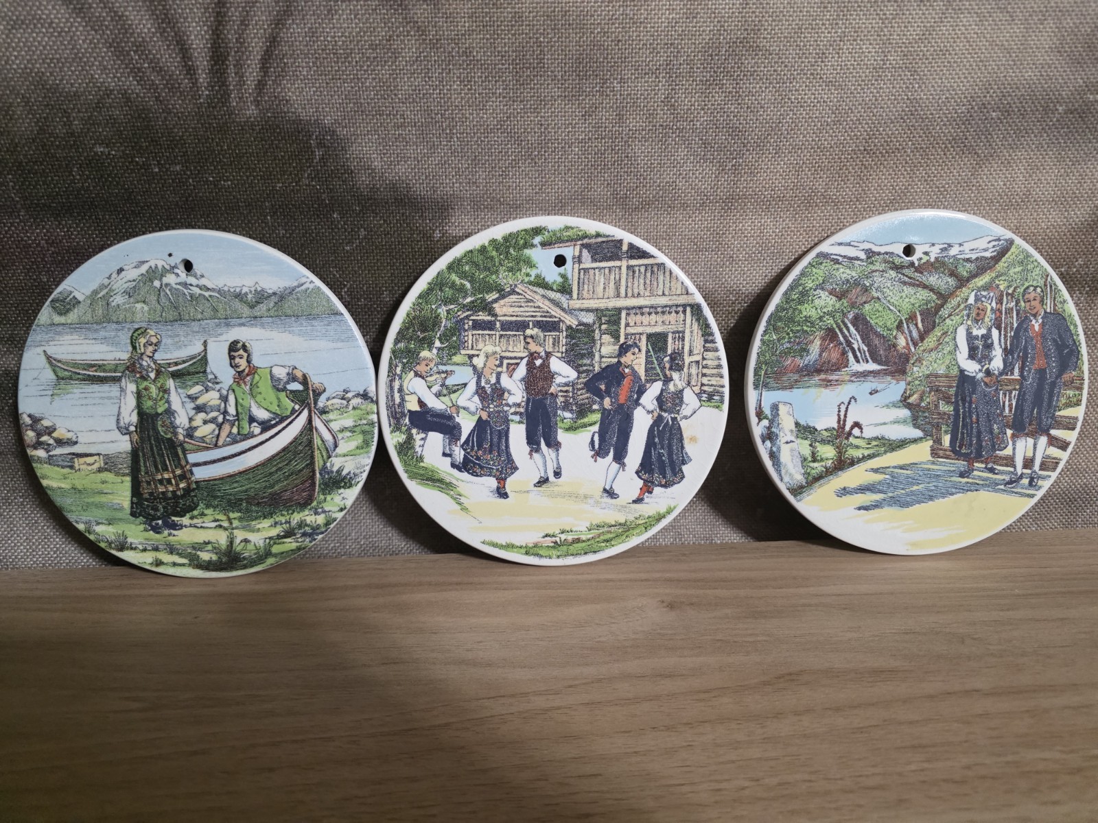 Vintage Norway Ceramic Wall Art Plates Lot Of 3 Norske Bunader Stavangerflint Vintage Norway Ceramic Wall Art Plates Lot Of 3 Norske Bunader Stavangerflint