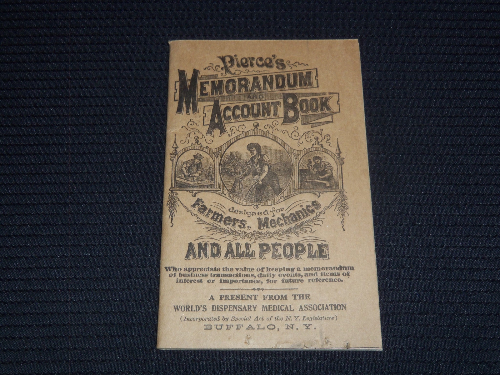 1922-1923 PIERCE\'S MEMORANDUM ACCOUNT BOOK BUFFALO - J 7346 1922-1923 PIERCE\'S MEMORANDUM ACCOUNT BOOK BUFFALO - J 7346
