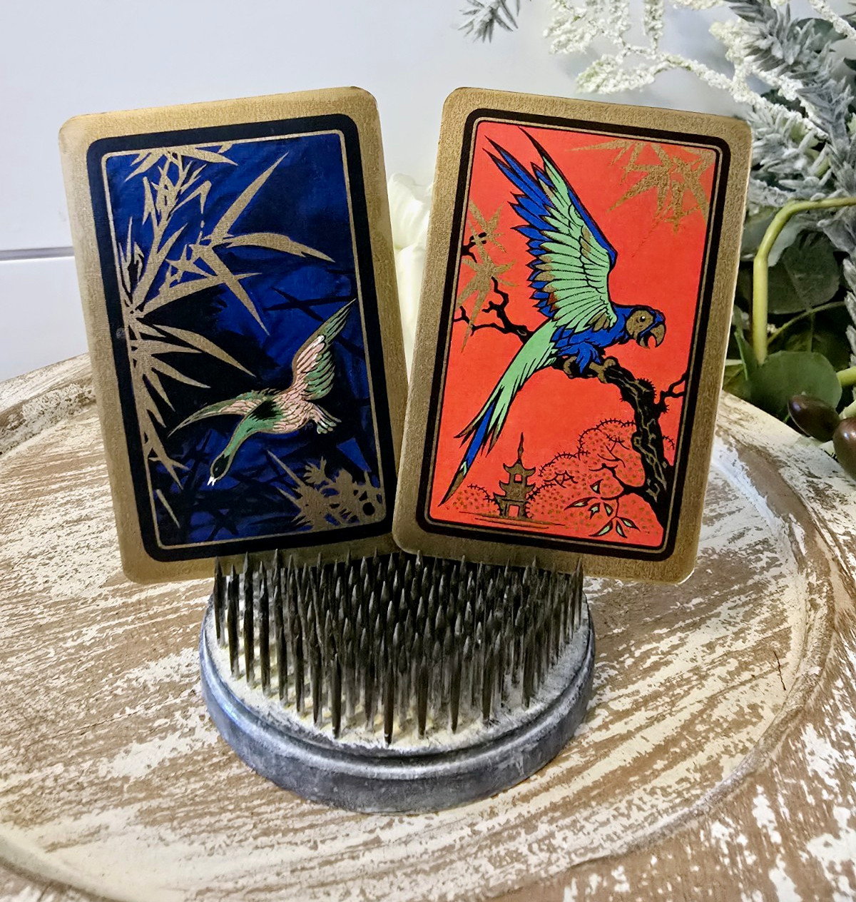 Vintage Art Deco Playing Card Pair, Bird Card, Trade Swap Cards, Hummingbird Vintage Art Deco Playing Card Pair, Bird Card, Trade Swap Cards, Hummingbird
