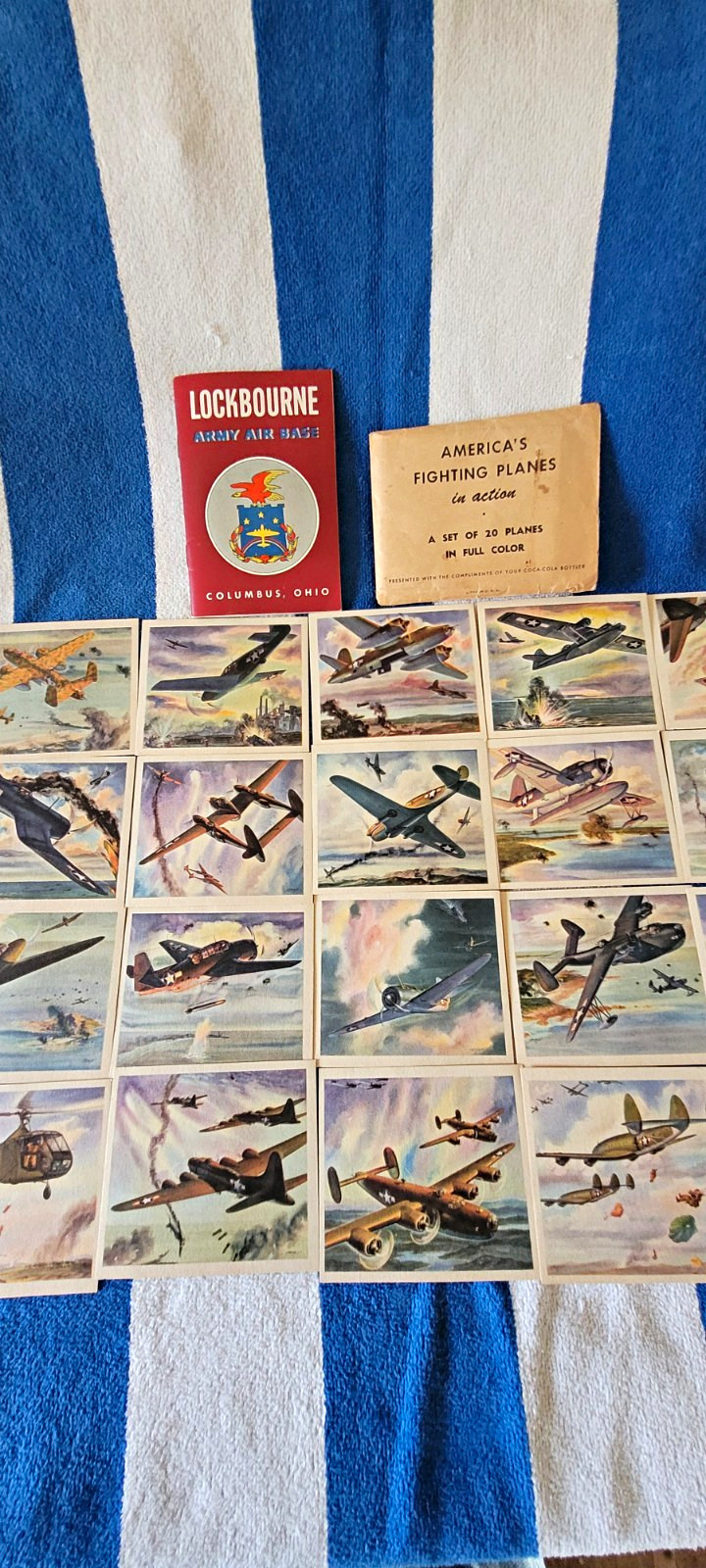 vintage Coca-Cola America's fighting planes in action set of 20 from the 40s