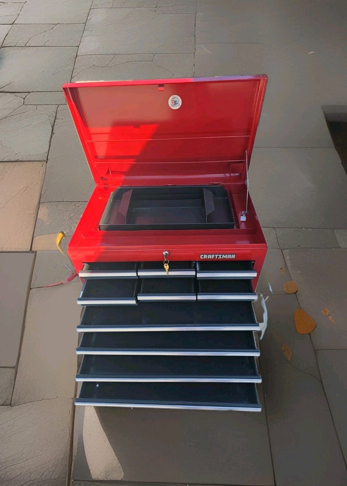 Craftsman 10 Drawer Toolbox, Top Box, Vintage With Keys. Craftsman 10 Drawer Toolbox, Top Box, Vintage With Keys.