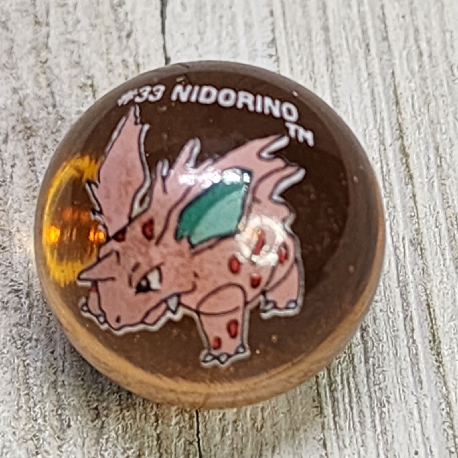 Vintage Pokemon #33 Nidorino Marble Clear Glass Toy Biz Collectible Vintage Pokemon #33 Nidorino Marble Clear Glass Toy Biz Collectible