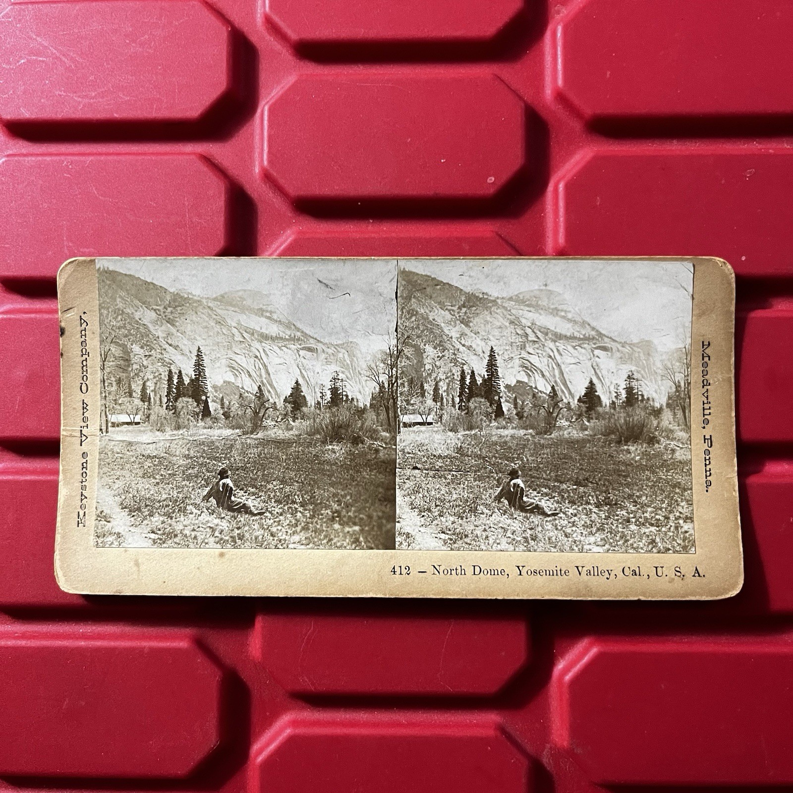 North Dome Yosemite Valley CA USA Stereoview Keystone View Co. Antique 1890s