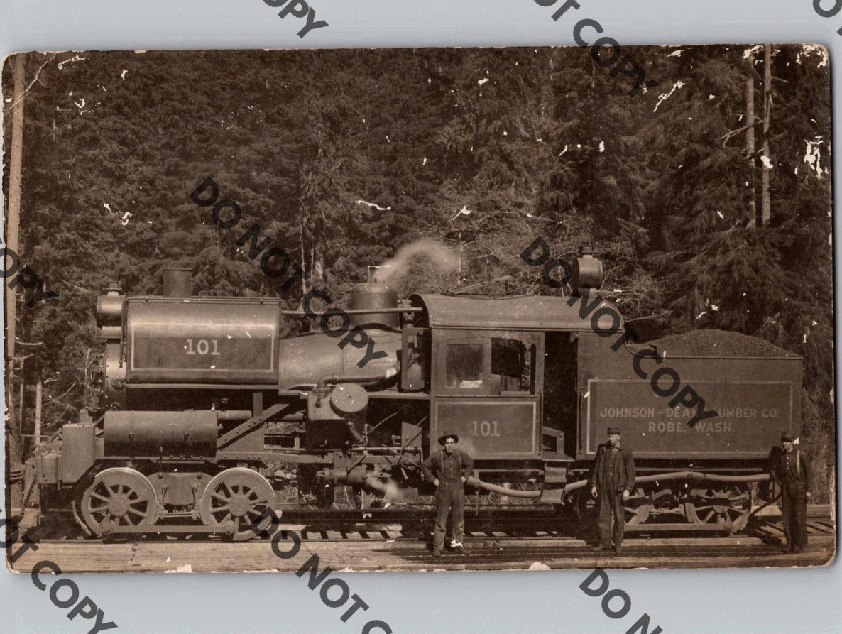 c1910 Johnson Deane Lumber Train Engine ROBE VERLOT SNOHOMISH Washington WA RPPC