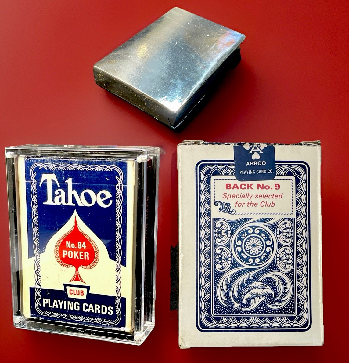 Arrco Tahoe No. 84 Poker Club Unopened Foil Sealed vTg Playing Cards & Worn Box