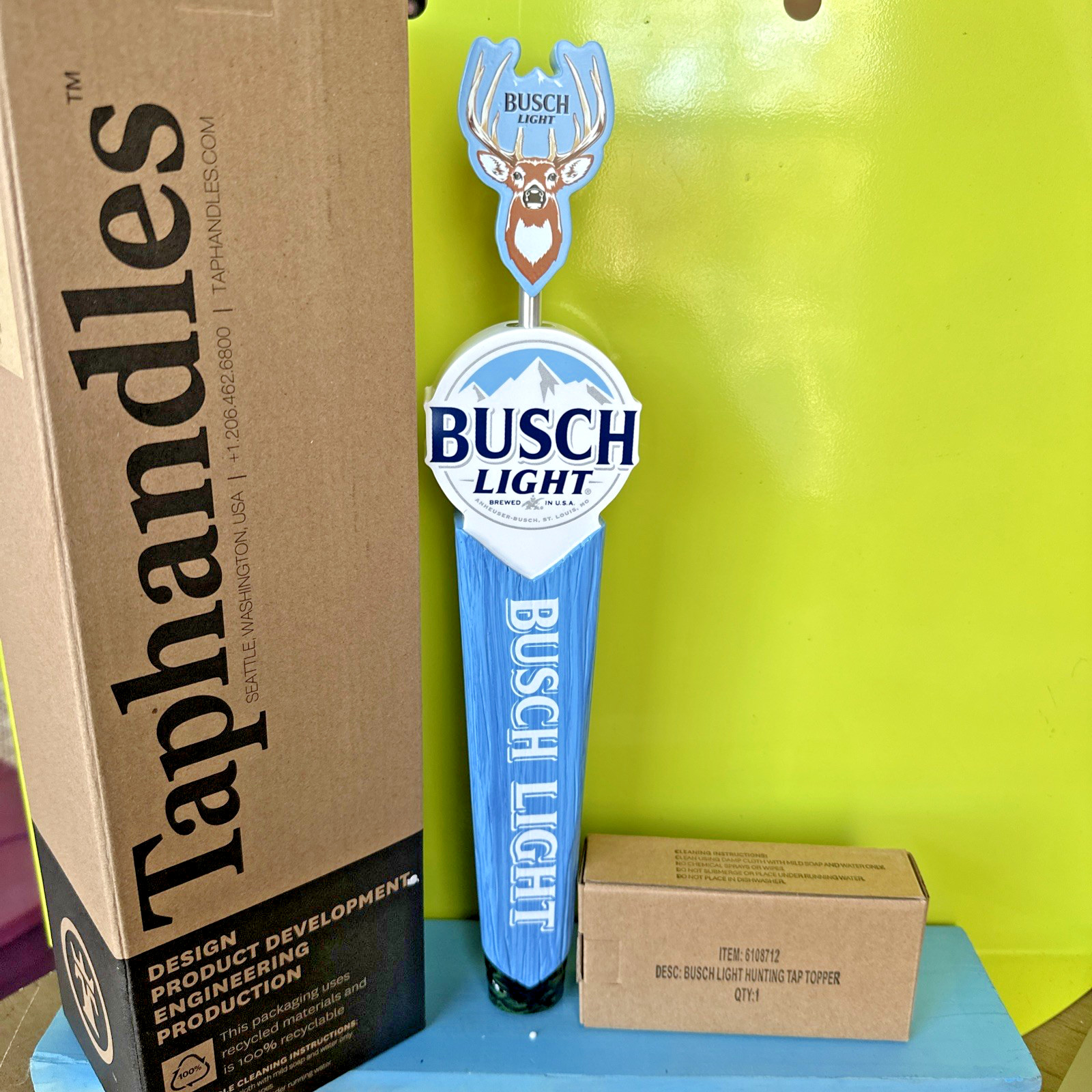 Busch Light BEER Tap Handle 14” Tall Brand NEW Anheuser Busch with DEER Topper