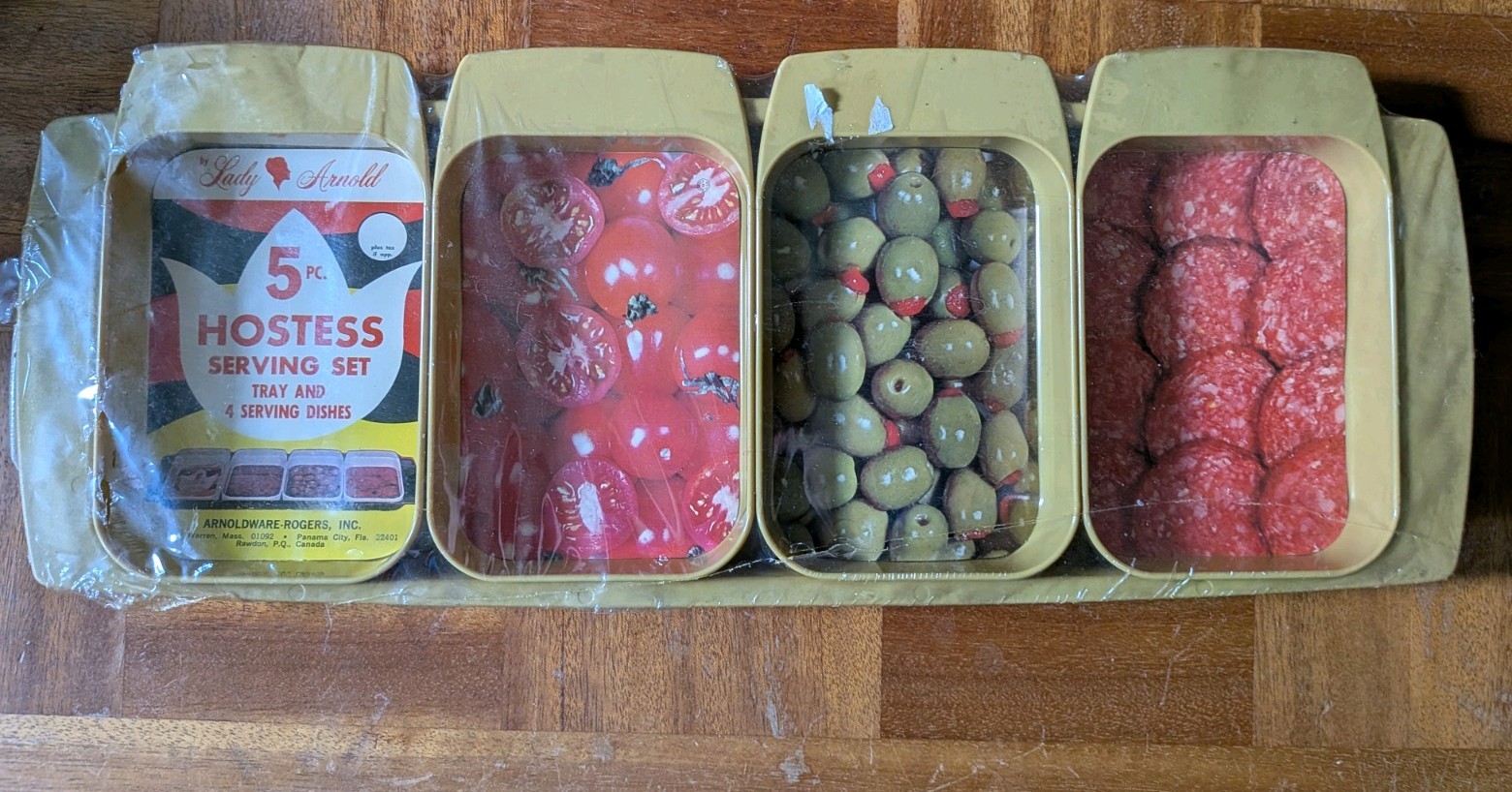 VTG Arnoldware Lady Arnold Snack Olive Pickle Tray Serving 5 pcs Set  NWT