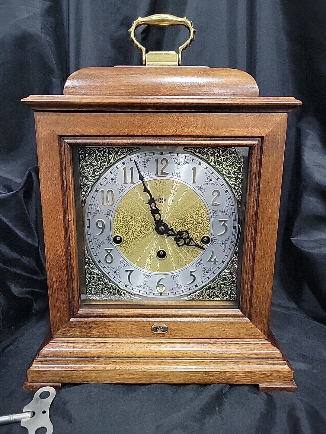 Howard Miller 1050-020 Triple Chime Clock Made in West Germany 2 Jewels W/ Key