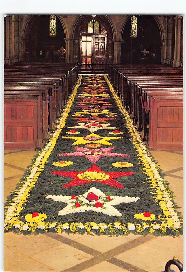 Postcard Carpet of Flowers inside Arundel Cathedral in West Sussex England