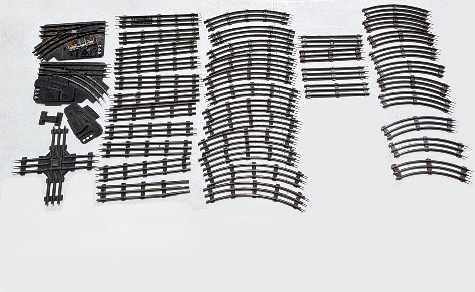 Vintage Model Train Track Lot Marx & Lionel Straight, Curved, Crossings Switches