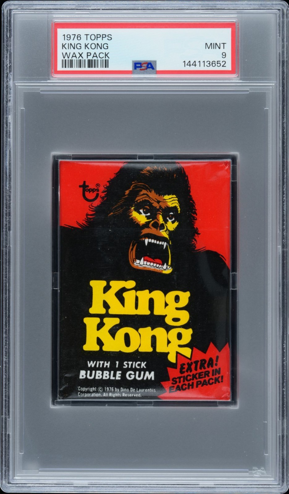1976 TOPPS KING KONG WAX PACK MOVIE TRADING CARDS PSA 9 MINT