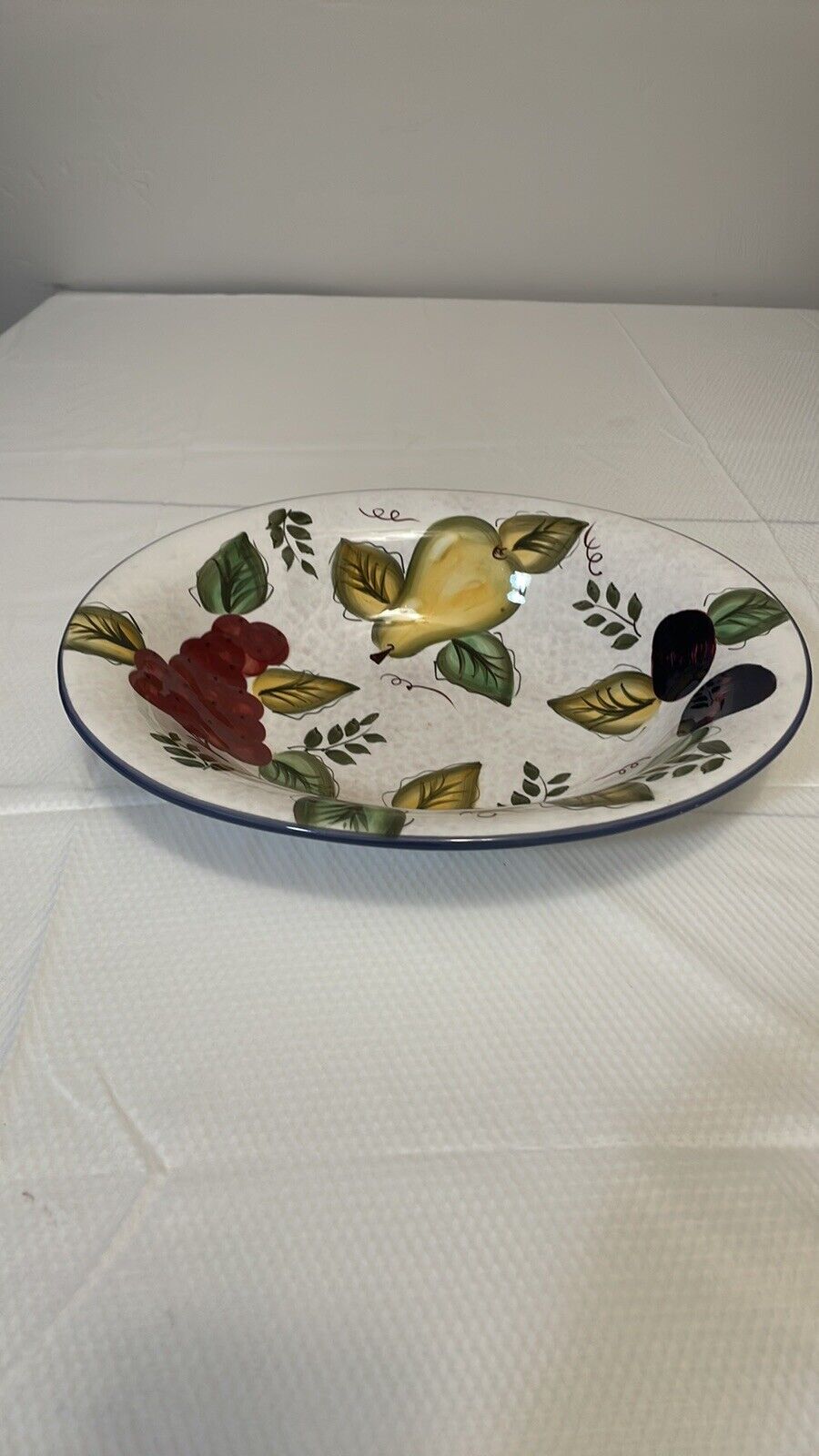 Oneida Vintage Fruit Hand Painted Serving Bowl 14”