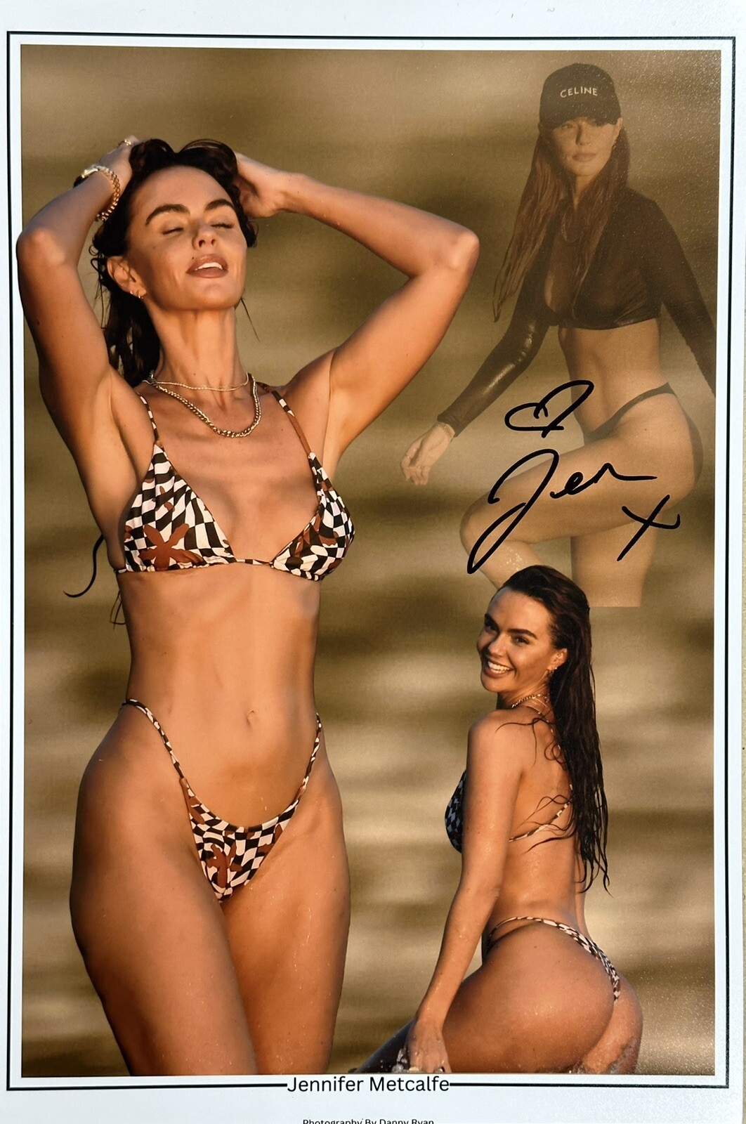 JENNIFER METCALFE Signed 12x8 Bikini Photos HOLLYOAKS - EXACT PHOTO PROOF
