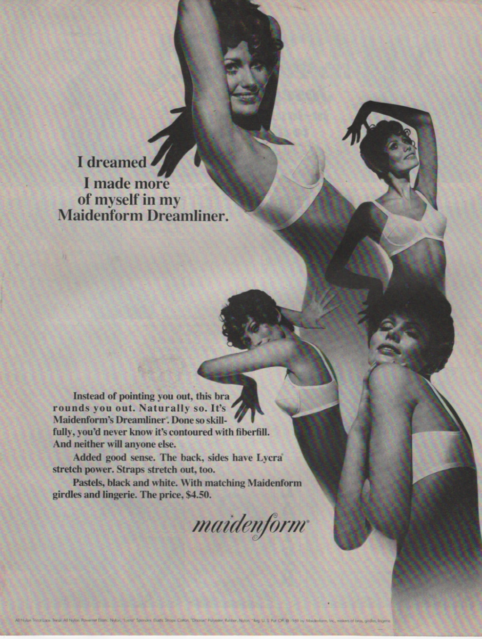 1969 Vintage ad maidenform dreamliner retro bra Sexy model fashion 10/22/26