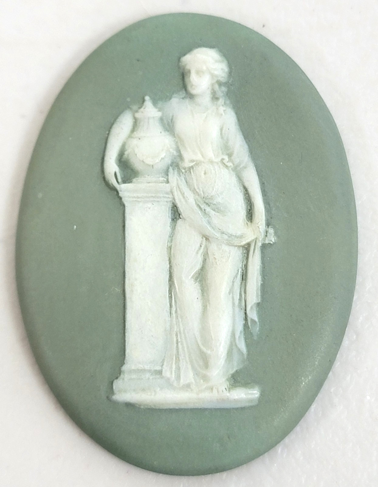 ~1800\'s Wedgwood Cream on Celadon Jasperware 2\ ~1800\'s Wedgwood Cream on Celadon Jasperware 2\