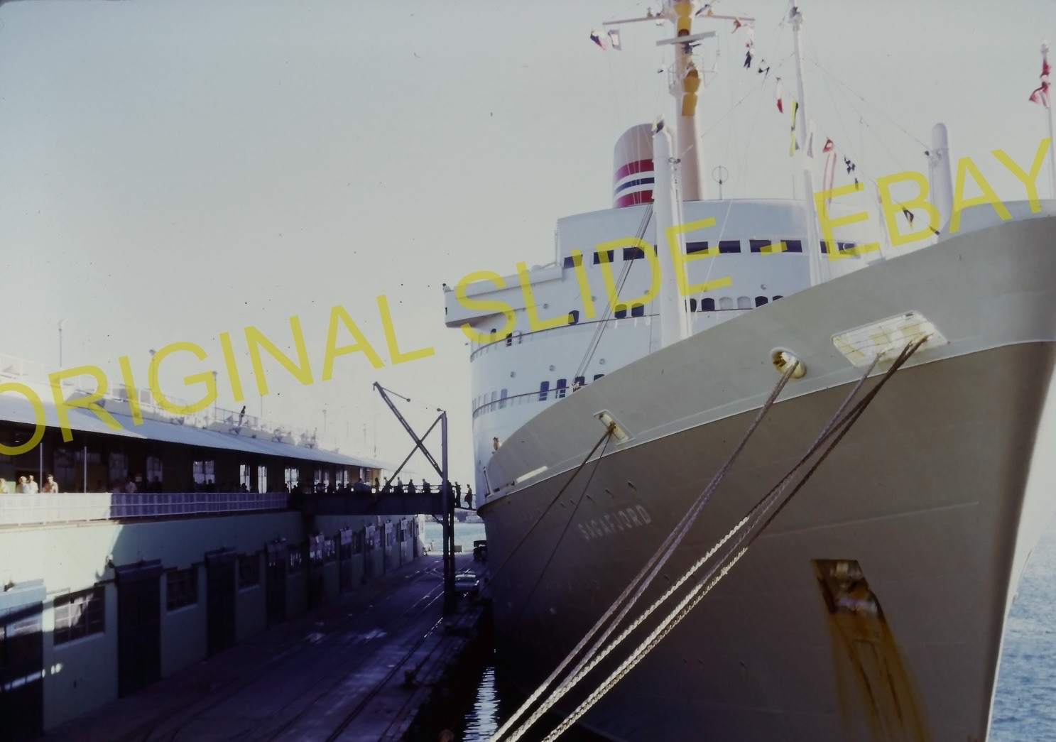 Orig 1974 Slide Sagafjord Norwegian America Line Ocean Liner Ship Photo G78