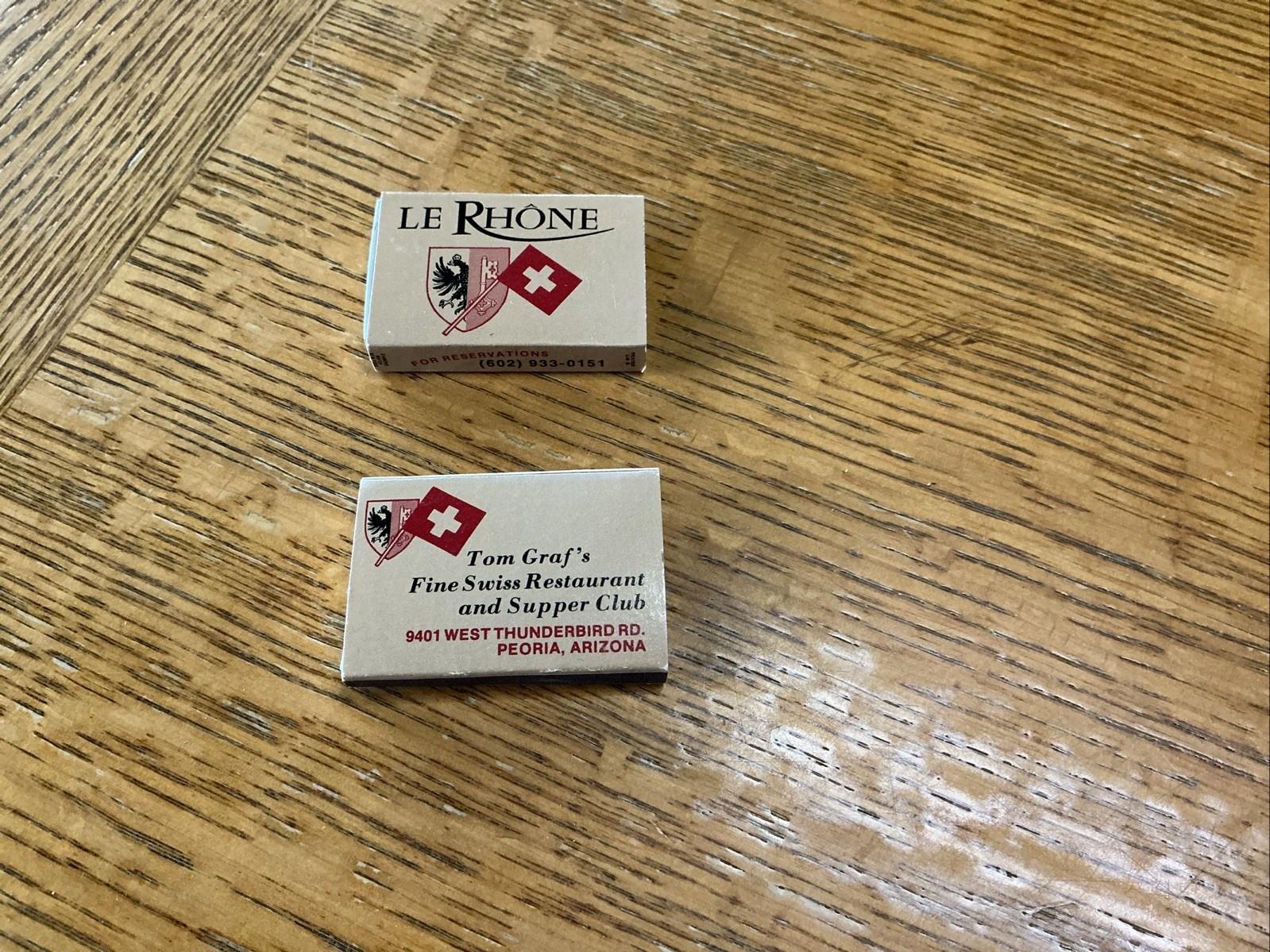 Vintage Le Rhône Swiss Restaurant Matchbooks - Set Of 2 - AZ Vintage Le Rhône Swiss Restaurant Matchbooks - Set Of 2 - AZ