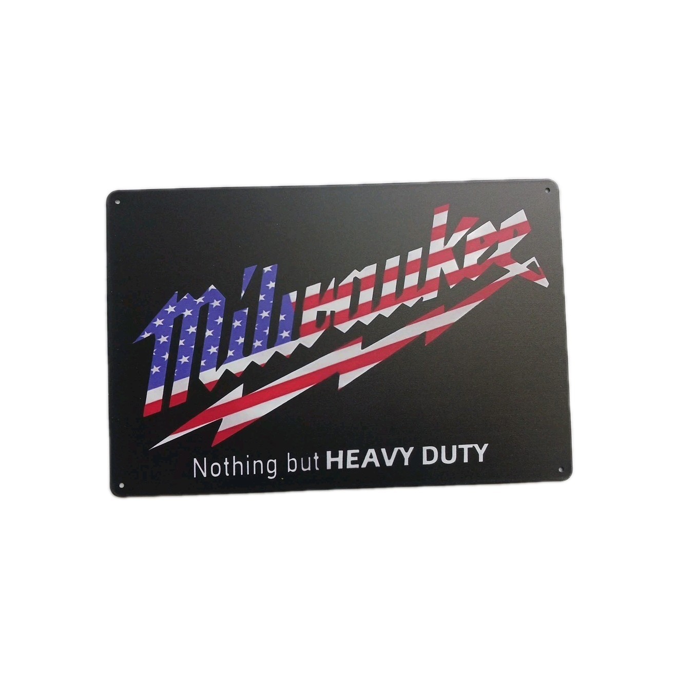 Milwaukee Tools Red White And Blue American Flag Metal shop Garage sign 8x12  